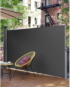 Bočná markíza na balkón, terasu, 400 x 160 cm, šedá
