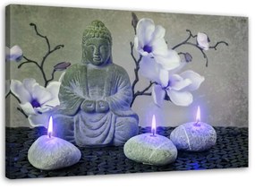 Obraz na plátně Svíčka Buddha Zen Orchid - 60x40 cm