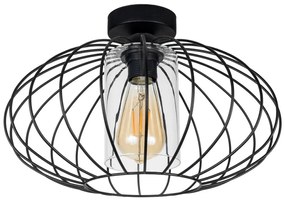 Prisadený luster CORRINI 1xE27/60W/230V pr. 34 cm čierna/číra