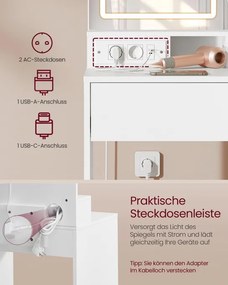Toaletný stolík s LED zrkadlom RDT138W01
