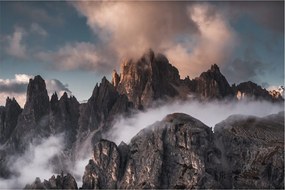 Obraz - Talianske dolomity schované v hmle (90x60 cm)