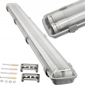 3x Hermetické svietidlo + 6x LED trubica 120 cm 4000K