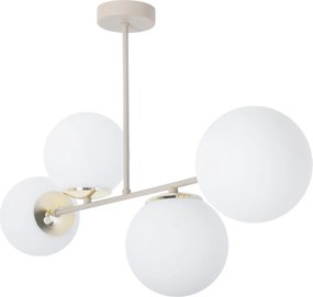 Stropné svietidlo Florence, 4x biele sklenené tienidlo, g/be, n