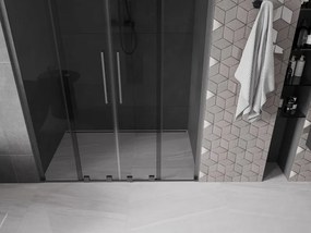 Mexen Velar L Duo, posuvné sprchové dvere do otvoru 150 cm, 8mm šedé sklo, grafit brúsený, 871-150-003-42-66