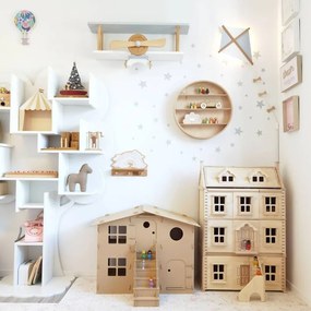 Samolepka do detskej izby sada hviezdy sivá 3-8cm