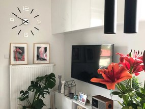 3D nalepovacie hodiny strieborné XL