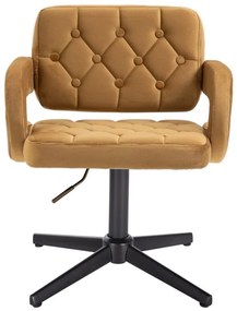 LuxuryForm DESIGN Kreslo ADRIA VELUR na čiernom kríži - hnedé