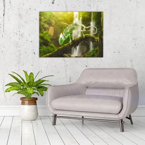 Sklenený obraz jašteričky (70x50 cm)