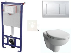 Cenovo zvýhodnený závesný WC set SAT do ľahkých stien / predstenová montáž + WC VitrA Normus SIKOSSNORBO21K