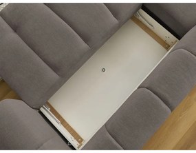 Taupe rozkladacia/s úložným priestorom rohová pohovka (ľavý roh/s leňoškou) Fuji – Bobochic Paris