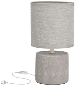 Sivá stolová lampa s textilným tienidlom (výška 26 cm) Dina – Candellux Lighting