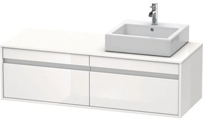 DURAVIT Ketho závesná skrinka pod umývadlo na dosku (umývadlo vľavo), 2 zásuvky, 1400 x 550 x 426 mm, biela vysoký lesk, KT6697L2222