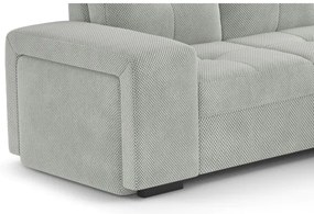 Rozkladacia sedačka s úložným priestorom a taburetom PALERMO svetlosivá pravá