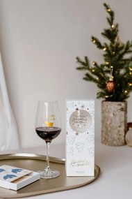 Bella Rose Pohár na víno Čakám na zlaté prasiatko + vianočná krabička CZ