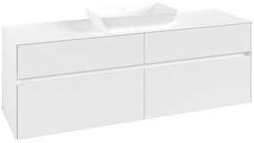 VILLEROY &amp; BOCH Collaro závesná skrinka pod umývadlo na dosku (umývadlo v strede), 4 zásuvky, 1600 x 500 x 548 mm, White Matt, C12000MS