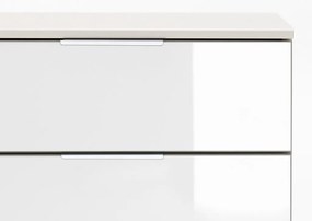 Nočný stolík Easy Plus, biely/biele sklo