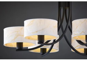 Jupiter 2105 - Závesný luster na reťazi ARTHUR 6xE27/15W/230V biela/čierna/mramorový dekor