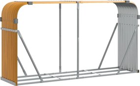 vidaXL Držiak na polená drevený vzhľad 180x45x100 cm pozinkovaná oceľ