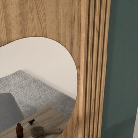 Závěsný toaletní stolek se zrcadlem Entsian 85 cm dub Artisan
