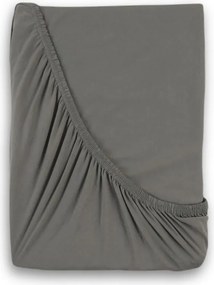 Kvalitex Luxusné bavlnené JERSEY prestieradlo s lycrou 220x200 cm - tmavo šedá