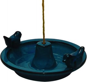Závesné napájadlo pre vtáky Mia, 30x10 cm, keramika, modrá