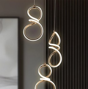 Toolight Toolight, závesné LED svietidlo 3x20W, 4000K, G073-3CPR, zlatá lesklá, OSW-08663