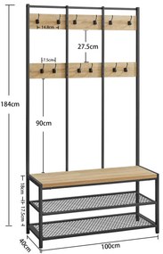 Vešiakový stojan s botníkom HSR086B11