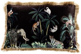 Farebný zamatový vankúš s strapcami Jungle - 40 * 60 * 10cm