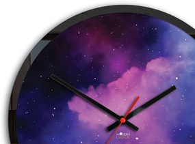Nástenné hodiny Galaxy fialové