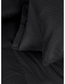 Čierne obliečky na dvojlôžko/predĺžené z bavlny Renforcé 240x220 cm Checkered – Mila Home Luxury