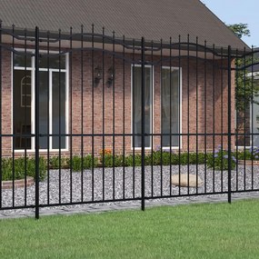 Záhradný plot s hrotmi čierny 140 cm oceľ s práškovým nástrekom 151083