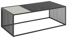 Čierny konferenčný stolík so sklenenou doskou 60x120 cm Strington – Actona