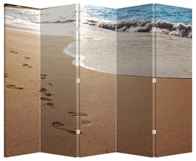 Paraván - Stopy v piesku a more (210x170 cm)