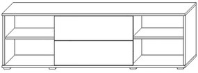 TV stolík Giovanni TV-E-2D/2DR - dub artisan / biela