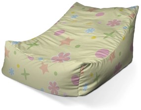 Sablio Sedací vak Lounge Kvetiny na žltej - 80 x 95 x 50 cm