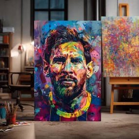 Obraz Messi Vibes na plátne | Maľovaná štruktúra