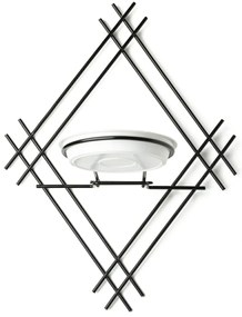 NÁSTENNÝ DRŽIAK NA KVETINÁČ EVELIN 41X31X26 CM ČIERNA