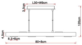 Globo 56247-6HB - LED Luster na lanku JOYA 6xLED/5W/230V
