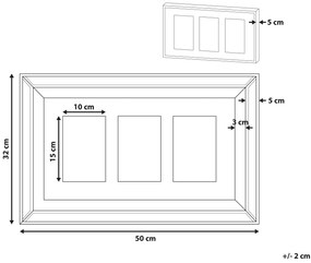 Rámček na 3 fotografie tmavé drevo SINTA Beliani