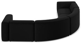 Čierna zamatová rohová pohovka Ekahi – Makamii