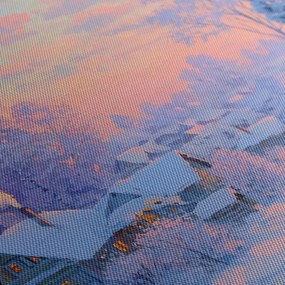 Obraz vianočná dedinka za súmraku