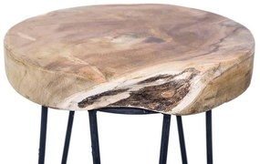 Drevená stolička s kovovými nohami