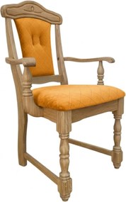 Klasická dubová - čalúnená stolička s podrúčkami FA, 65x53x99 cm Caro10