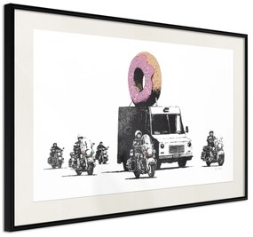 Artgeist Plagát - Donut Police [Poster] Veľkosť: 30x20, Verzia: Čierny rám s passe-partout