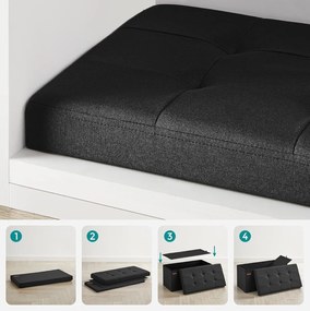 Taburet Lofe s úložným prostorem černý