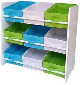 Detský regál s úložnými boxami TIGA-3