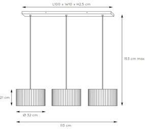 Lucide 03429/03/30 - Luster na lanku MAGIUS 3xE27/40W/230V bambus
