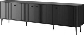TV stolík Vespera 4D 187 cm - čierna / čierne nožičky