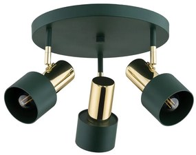 Argon 6196 - Bodové svietidlo DORIA 3xE27/15W/230V zelená/mosadz
