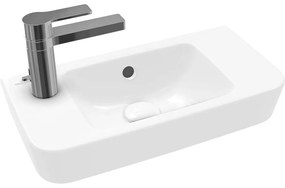 VILLEROY &amp; BOCH O.novo Compact závesné umývadielko s otvorom vľavo, s prepadom, 500 x 250 mm, biela alpská, s povrchom CeramicPlus, 4342L5R1